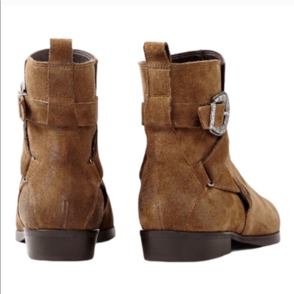 All Saints Ankle Booties Brown Suede Sz 7.5 - Picture 2 of 3